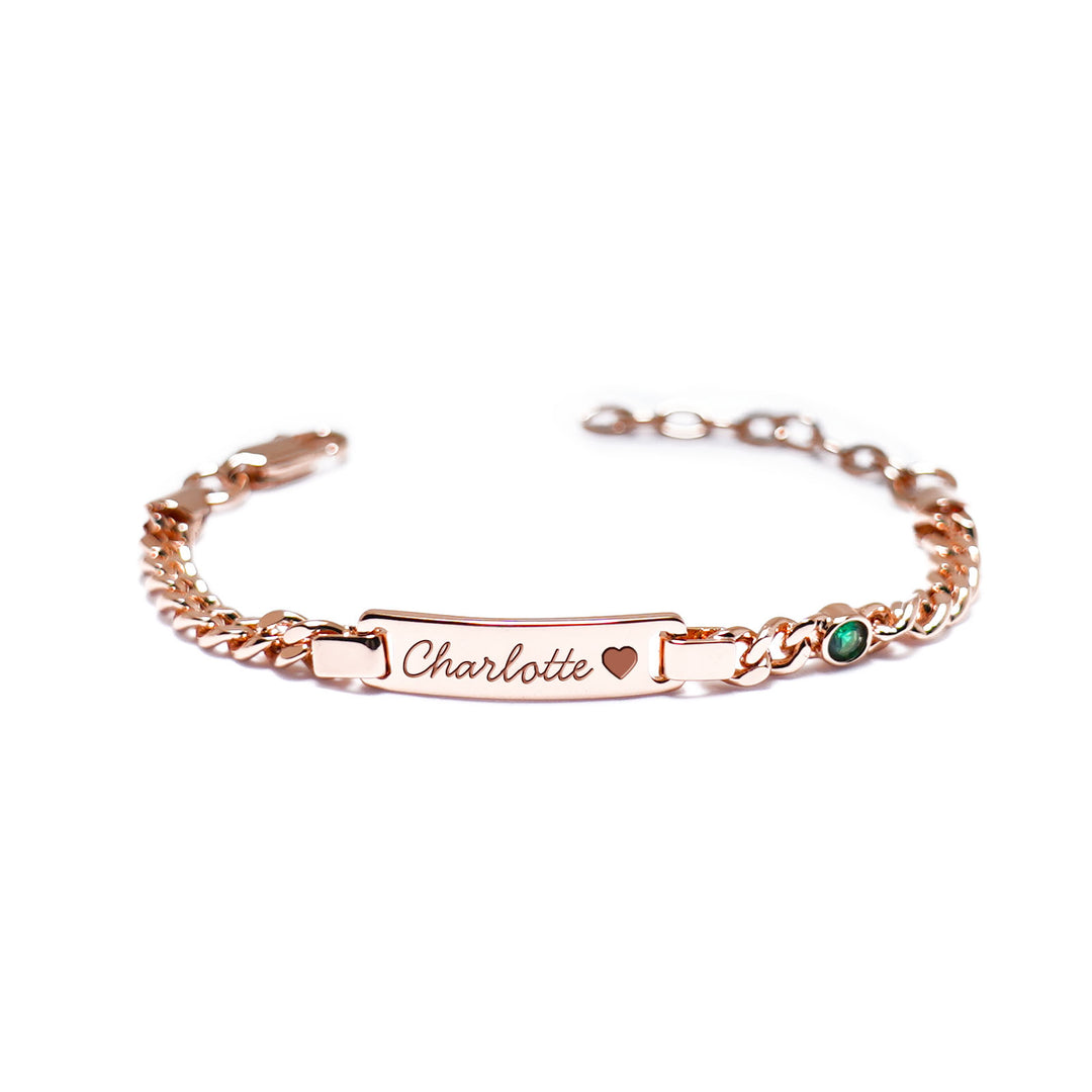 Boy And Girl's Birthstone Name Bracelet
