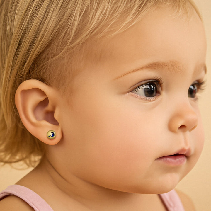 Delicate Ocean Creature CZ Girls Earrings