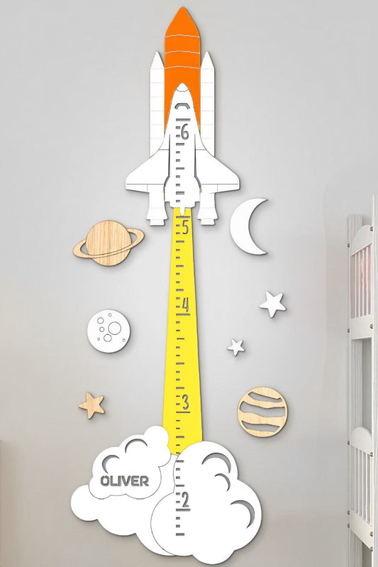 Personalized Wooden Rocket Growth Chart