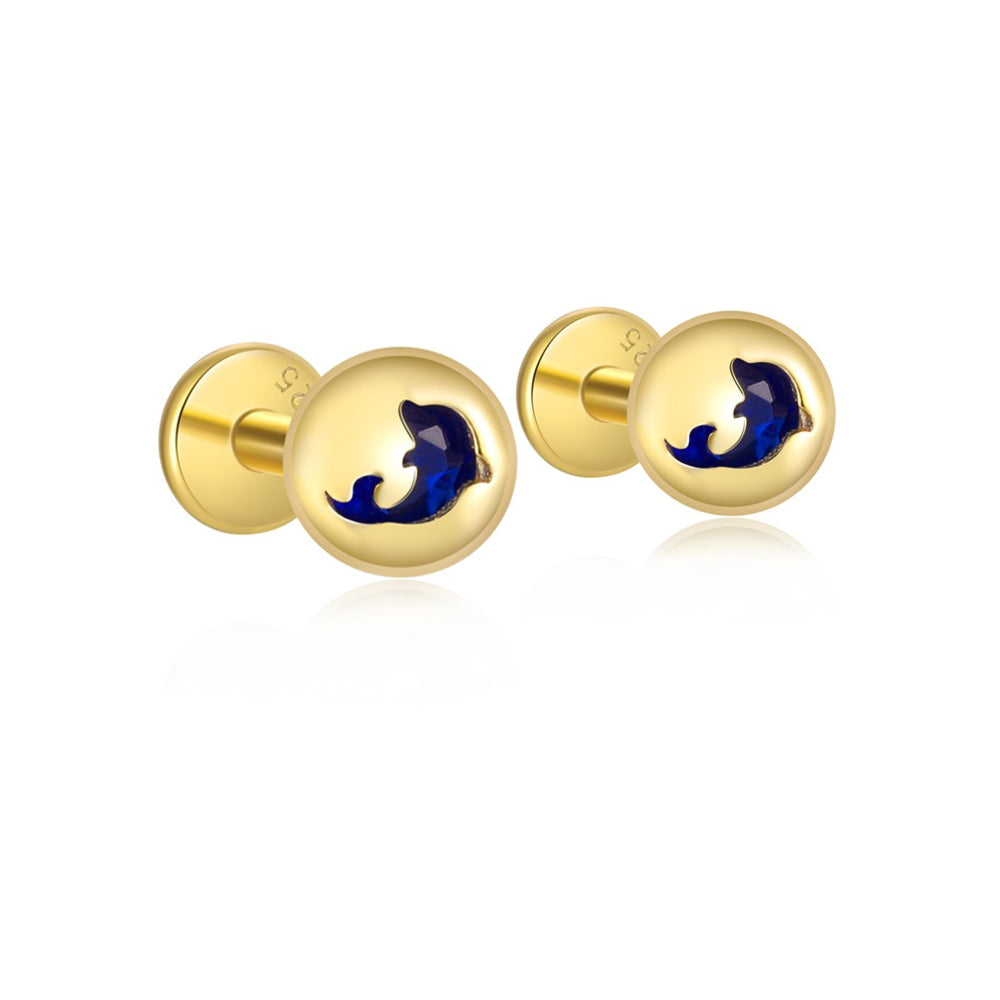 Delicate Ocean Creature CZ Girls Earrings