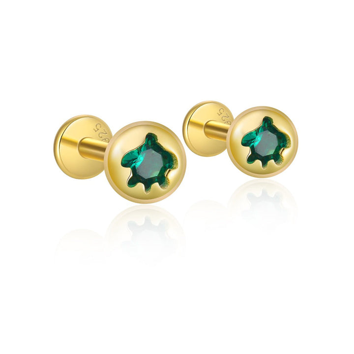 Delicate Ocean Creature CZ Girls Earrings
