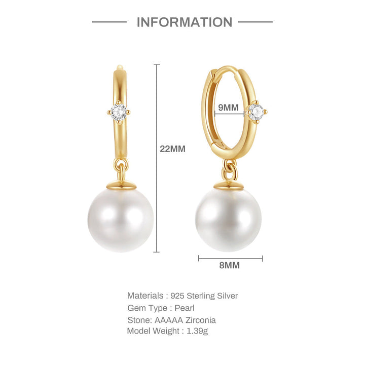 CZ Accent Pearl Drop Girls Earrings