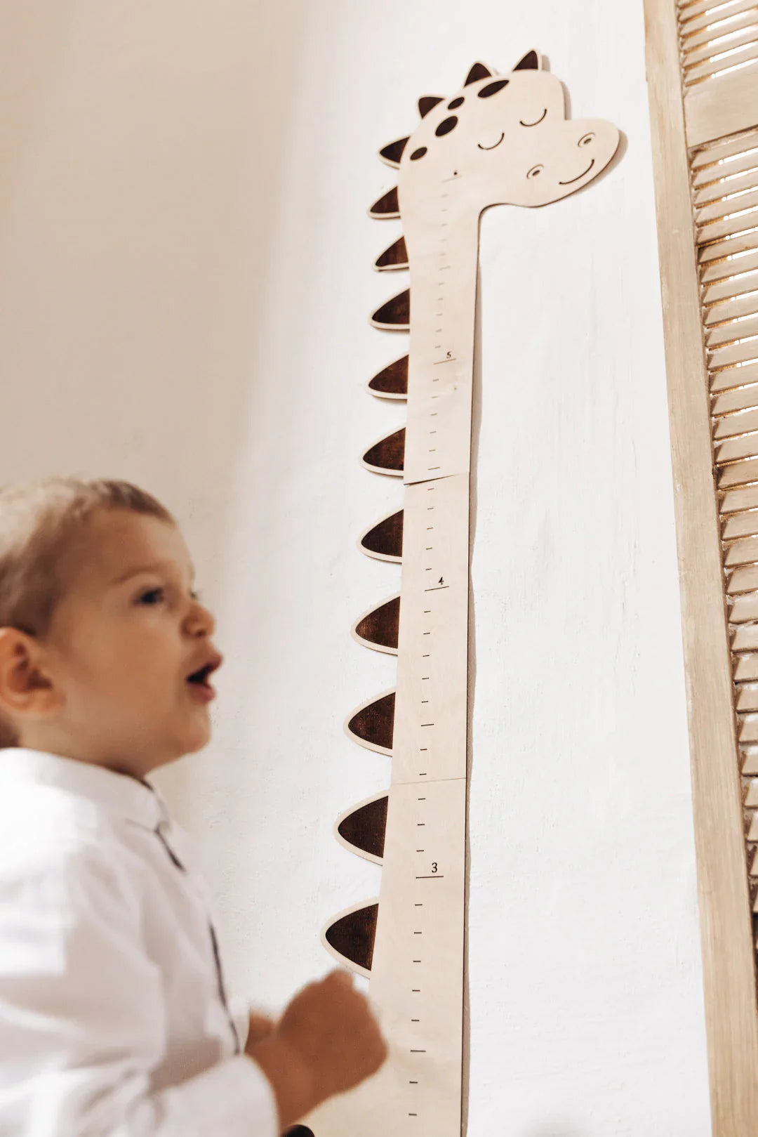 Personalized Wooden Baby Name Growth Chart - T-rex