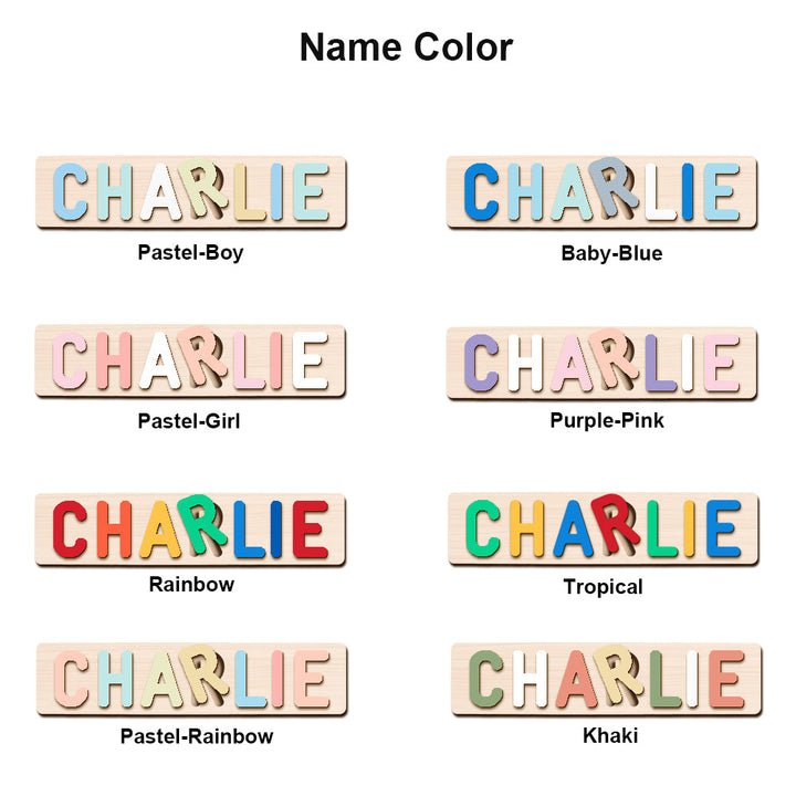 Custom Wooden Baby Name Puzzle with Food