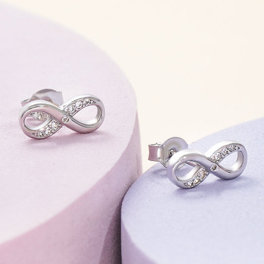Sterling Silver Infinity Girls Stud Earrings