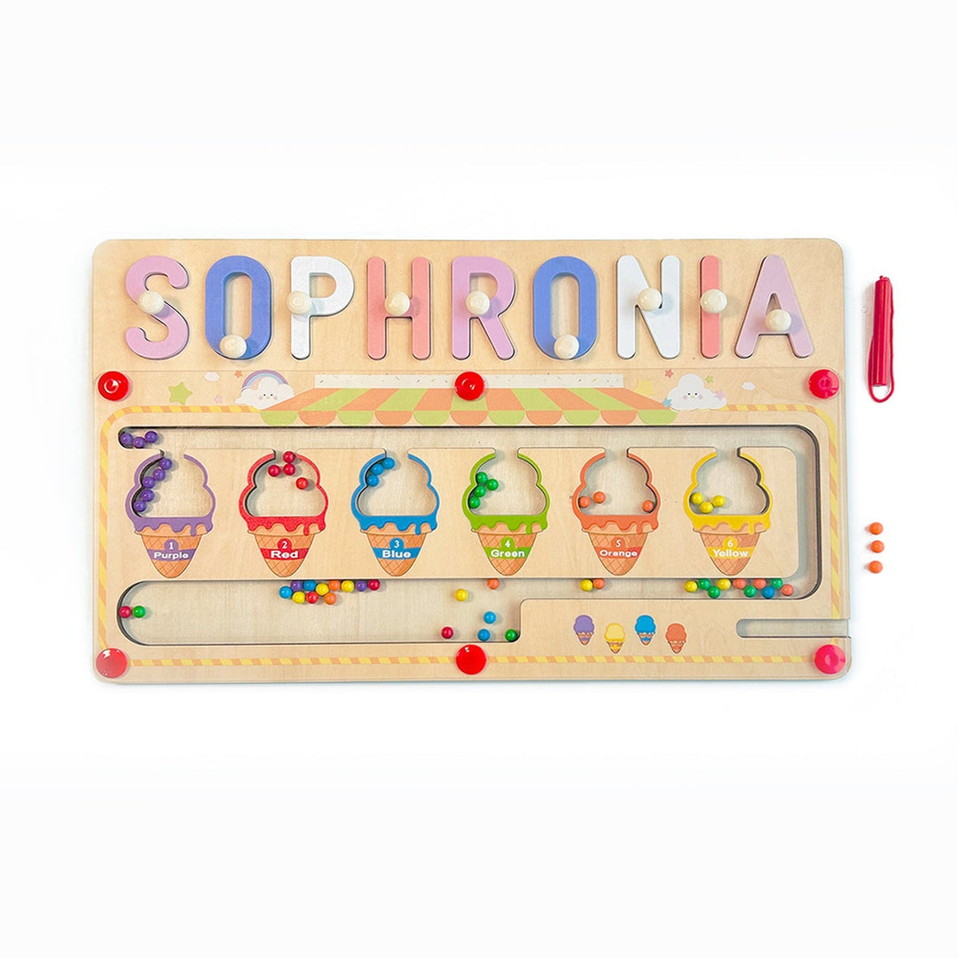 Custom Wooden Ice Cream Name Puzzle