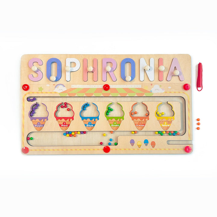 Custom Wooden Ice Cream Name Puzzle