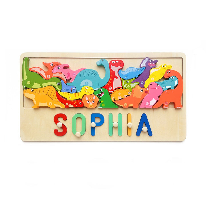 Custom Wooden Dinosaur Stacking Puzzle