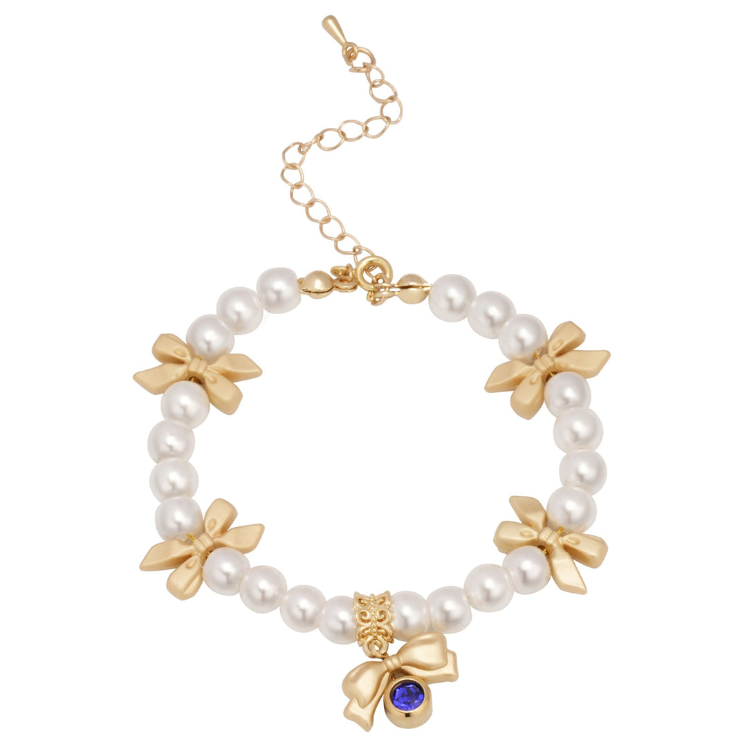 Personalized Girls Birthstone Bow Charm Bracelet