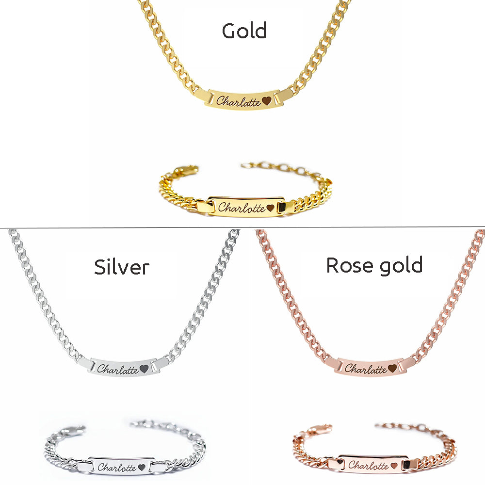 Personalized Baby Name and Birthstone Bracelet