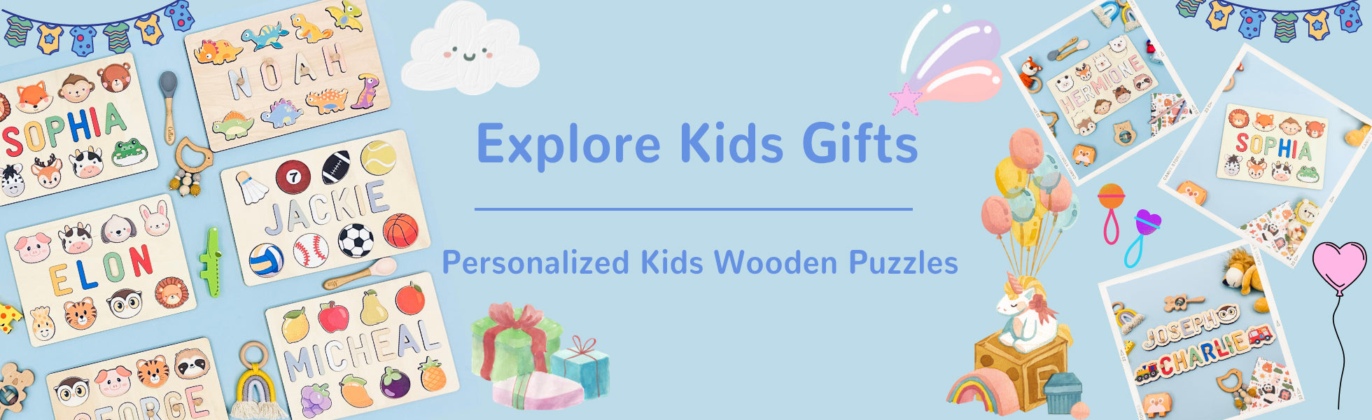 wooden baby name puzzle - instgifts