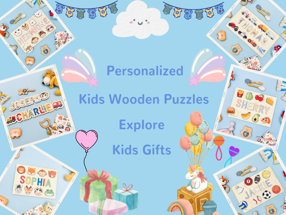 wooden baby name puzzle - instgifts