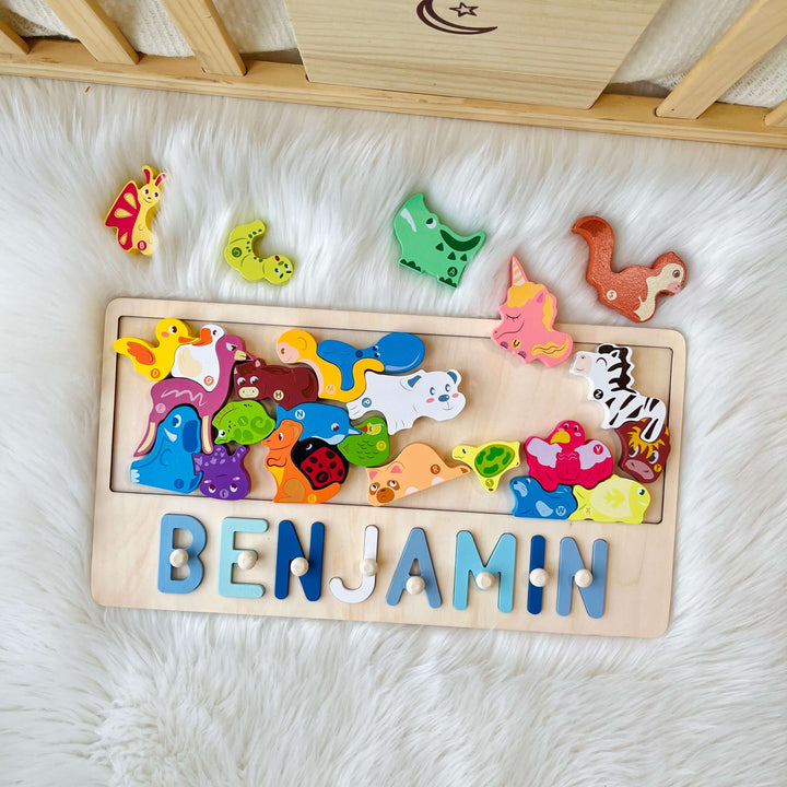 Custom Wooden Animal Stacking Puzzle