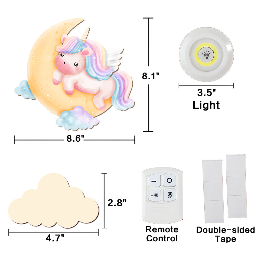 Personalized Wooden Baby Room Wall Night Light Set
