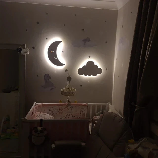 Moon and Cloud Wall Night Light Set