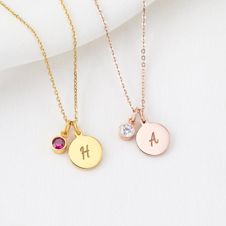 Initial and Birthstone Children's Necklace